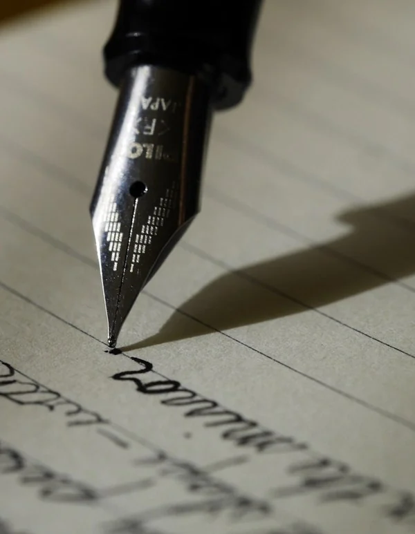 Author writing her book